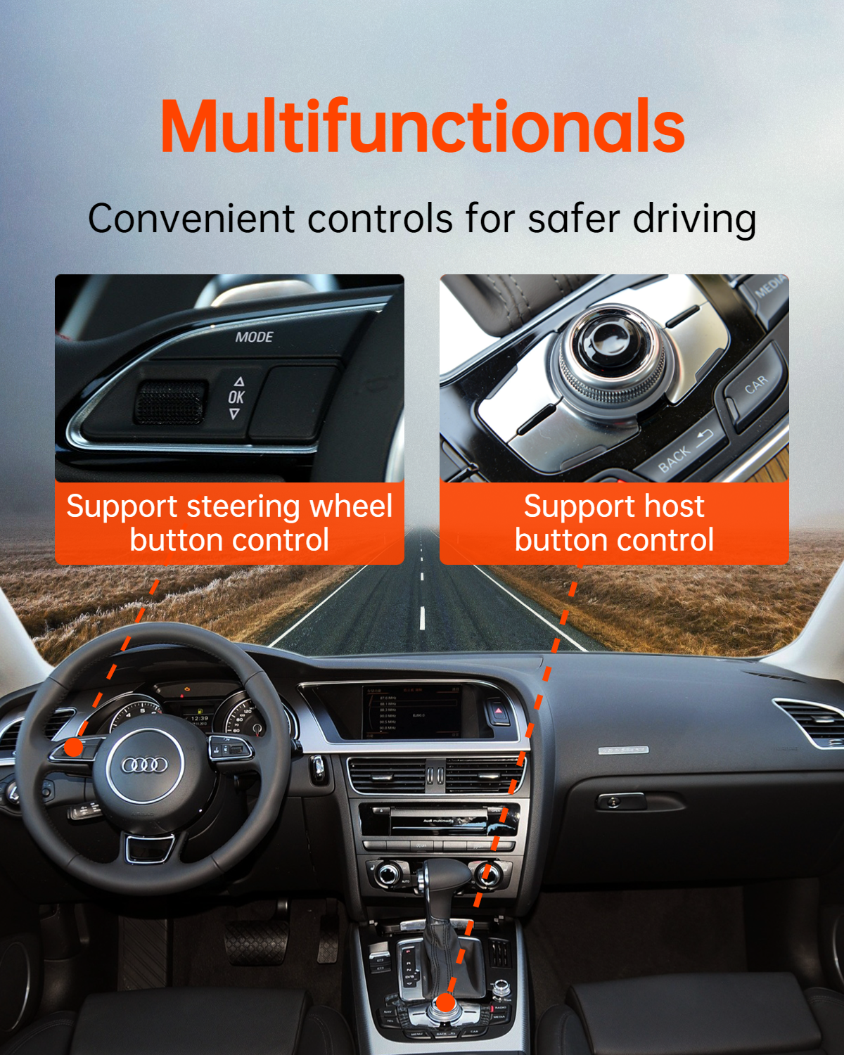 GITANK Bluetooth 5.0 aptX-HD Car Adapter Compatible for Audi AMI MMI, Mercedes Media Interface and Volkswagen MDI Connector (Audi2G)