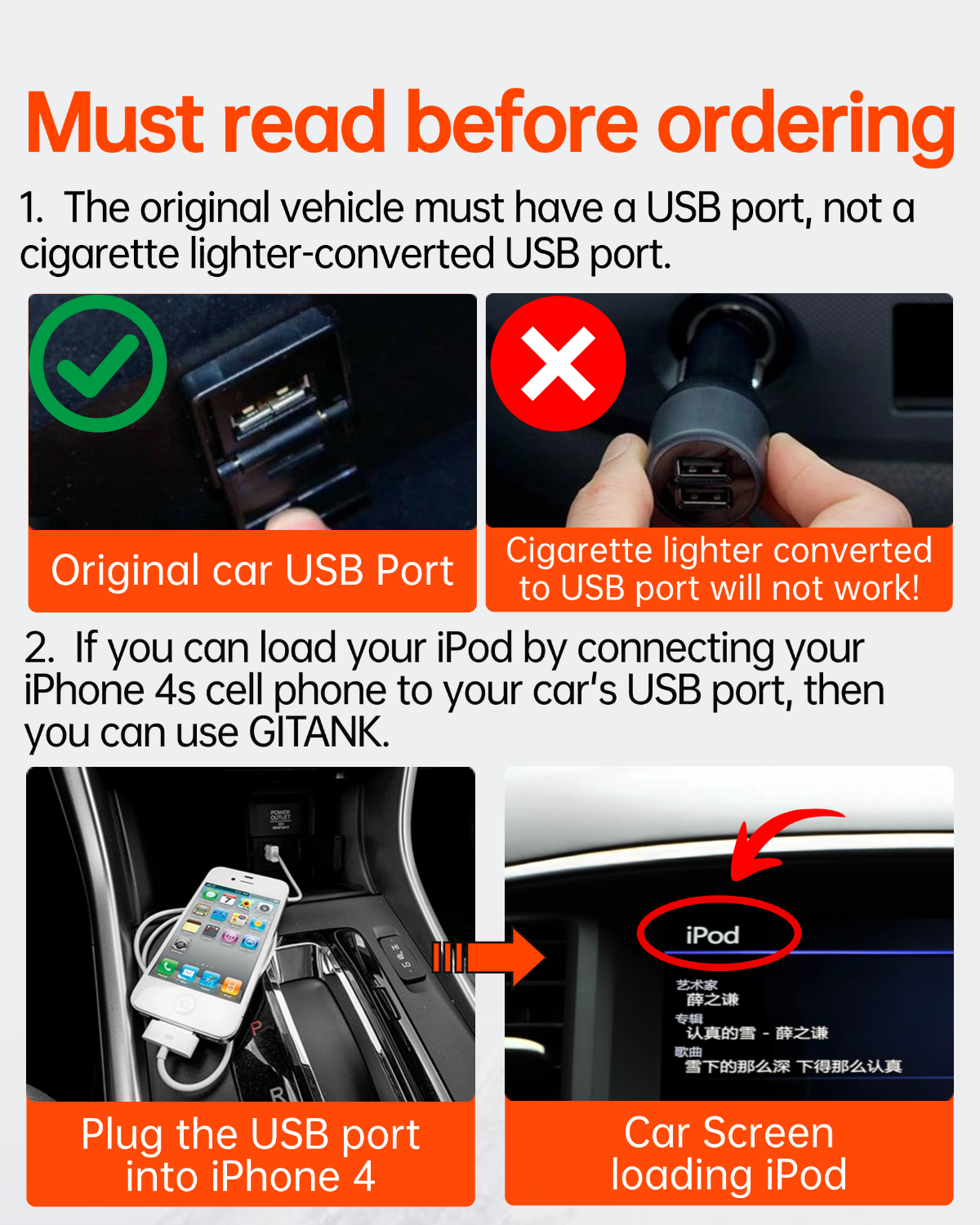 GITANK Infiniti USB Car Bluetooth Receiver(200A)