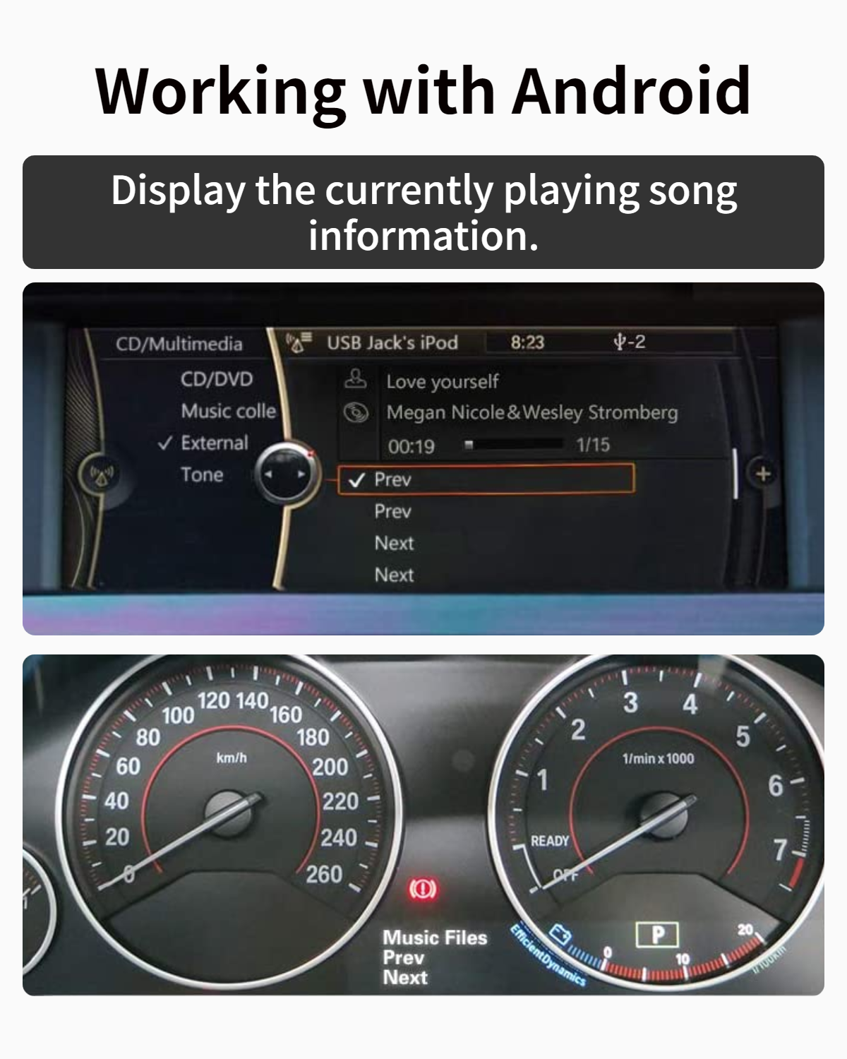 GITANK Bluetooth 5.0 aptX-HD Adapter with Y Cable for BMW and Mini Cooper USB+AUX iPod iPhone Music Interface (300B)