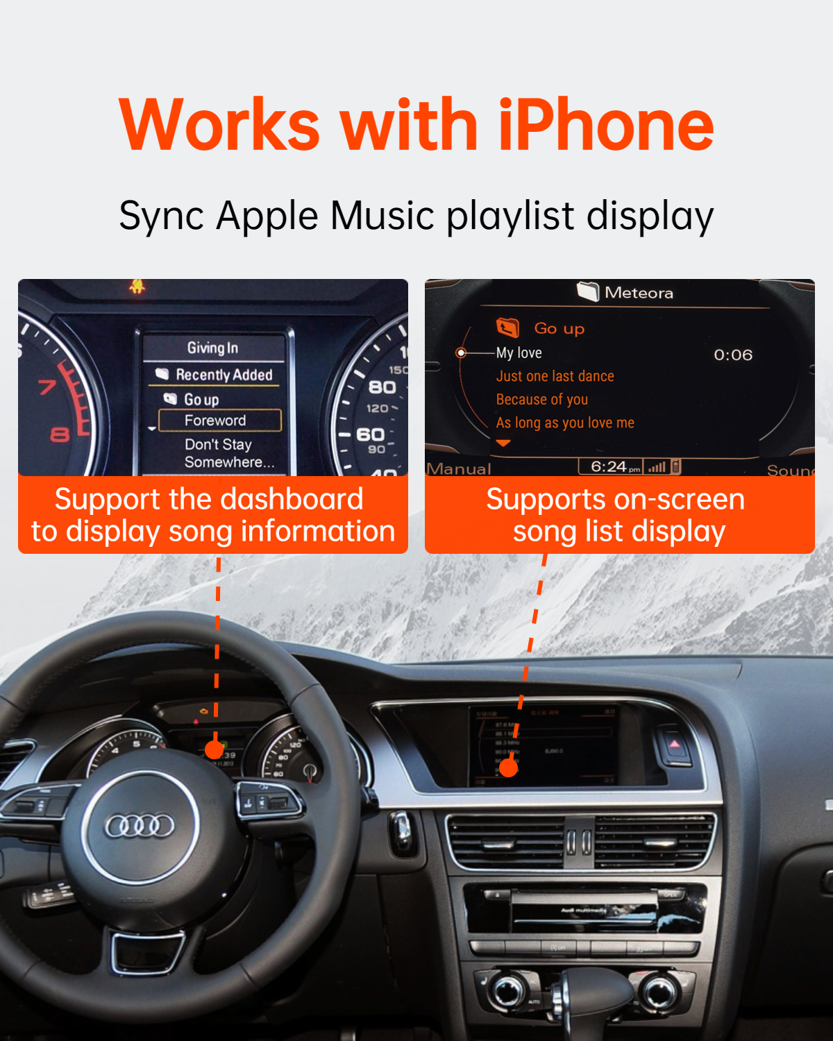 GITANK Bluetooth 5.0 aptX-HD Car Adapter Compatible for Audi AMI MMI, Mercedes Media Interface and Volkswagen MDI Connector (Audi2G)